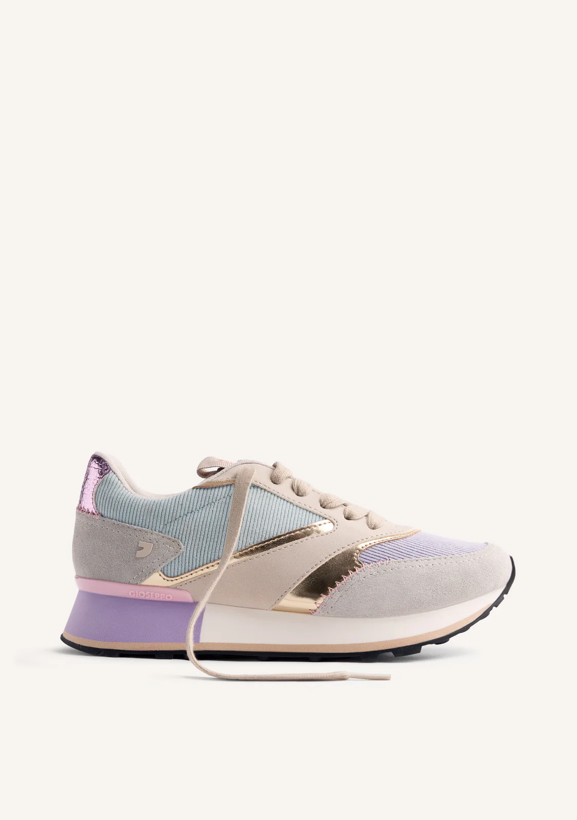 LEATHER AND CORDUROY SNEAKERS LAWTON