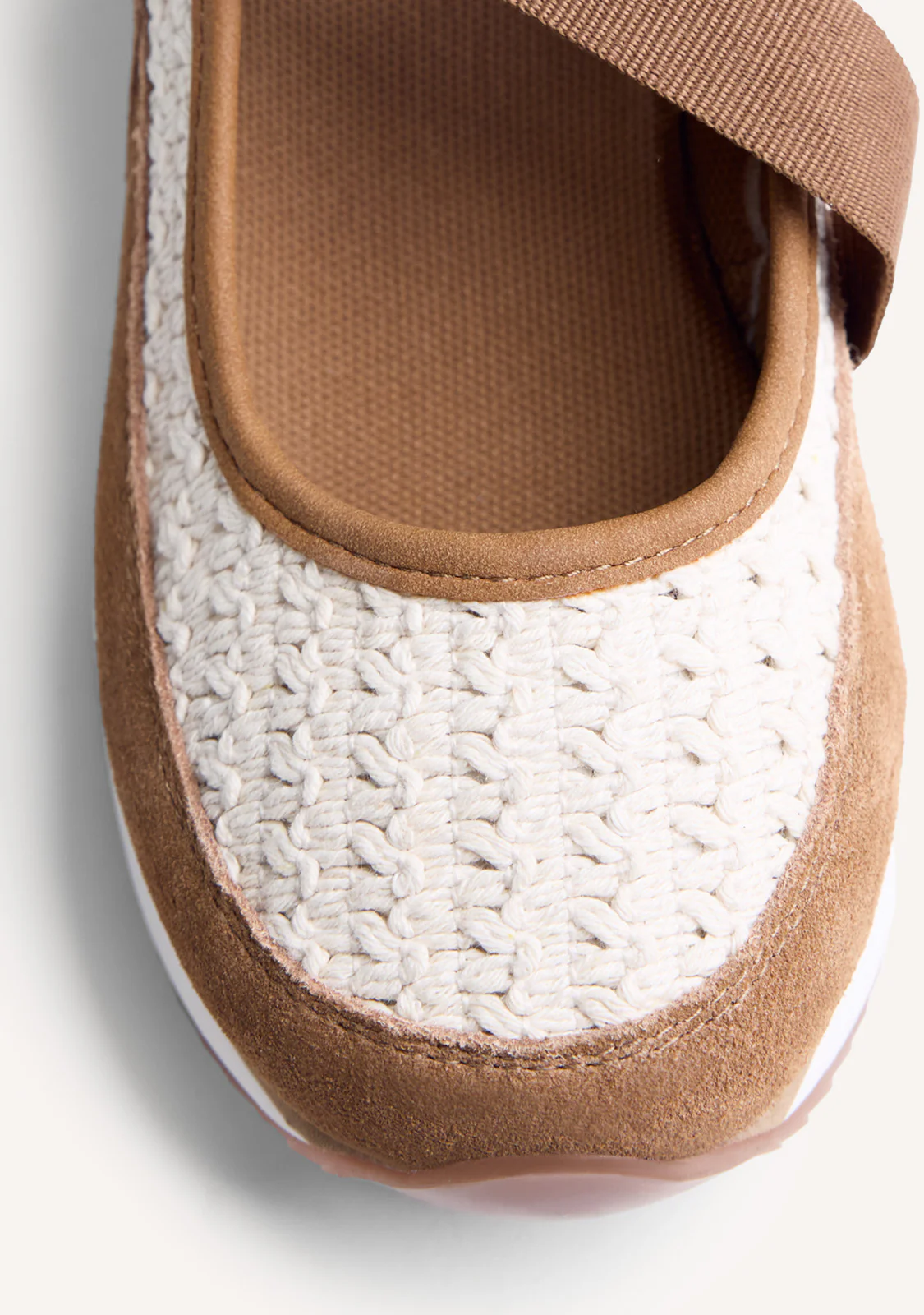 LEATHER AND CROCHET OPEN WEDGE SNEAKERS LIPA - Image 3