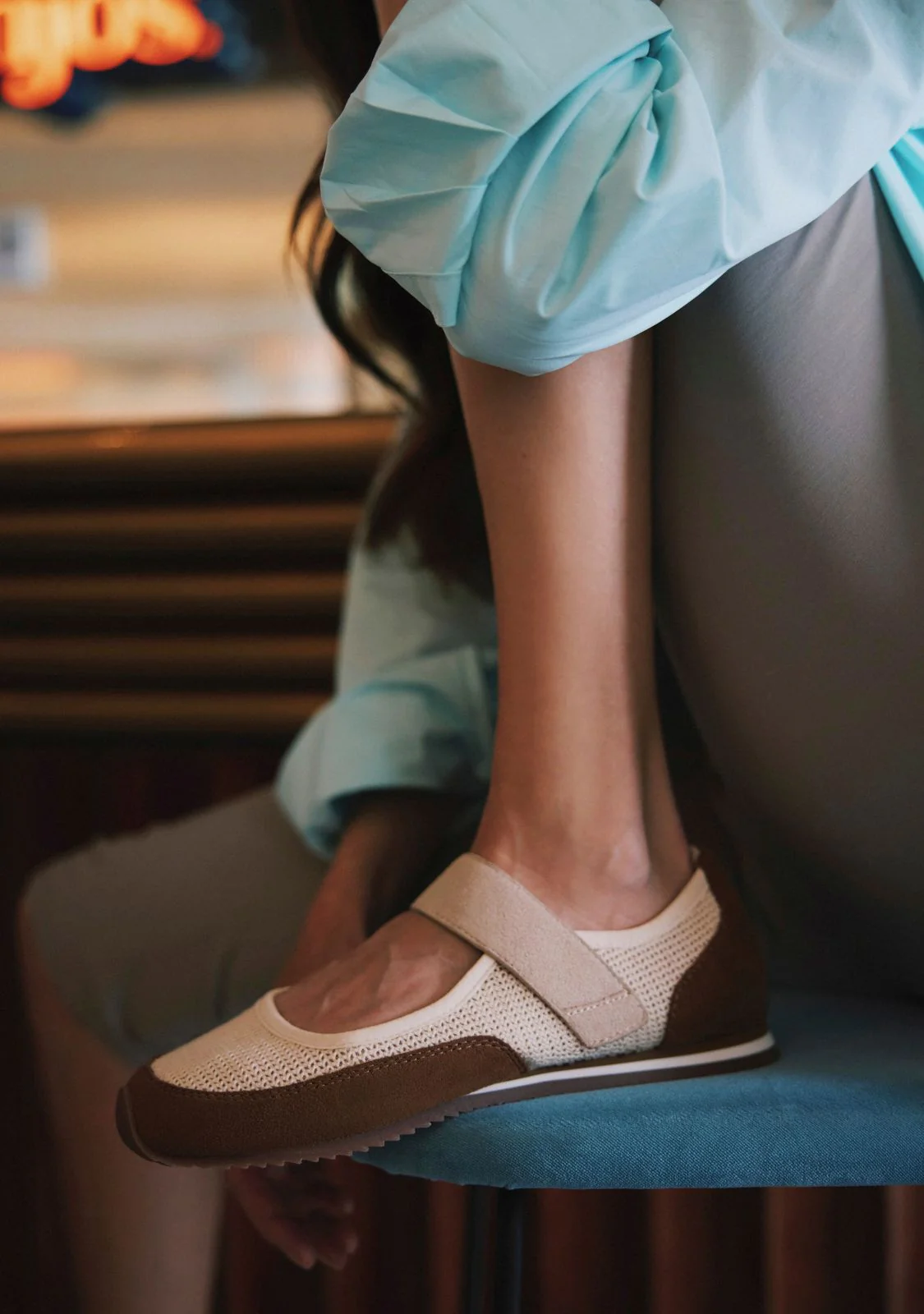 LEATHER AND CROCHET SPORTY BALLET FLATS DUNDORI - Image 6