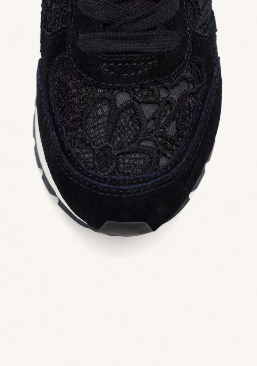 LEATHER AND LACE WEDGE SNEAKERS BEETOWN - Image 3