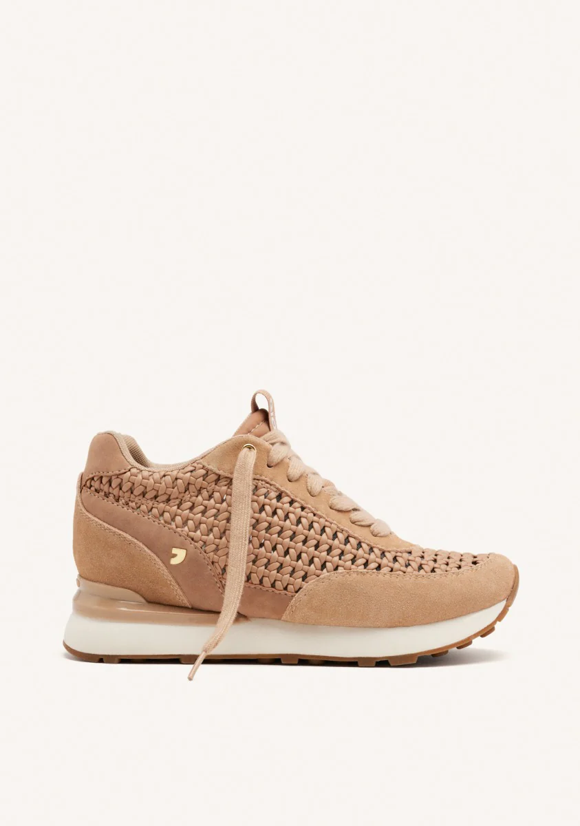 LEATHER AND MESH WEDGE SNEAKERS HIGHGATE