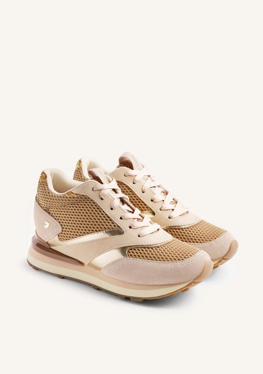 LEATHER AND MESH WEDGE SNEAKERS KEEWATIN - Image 2