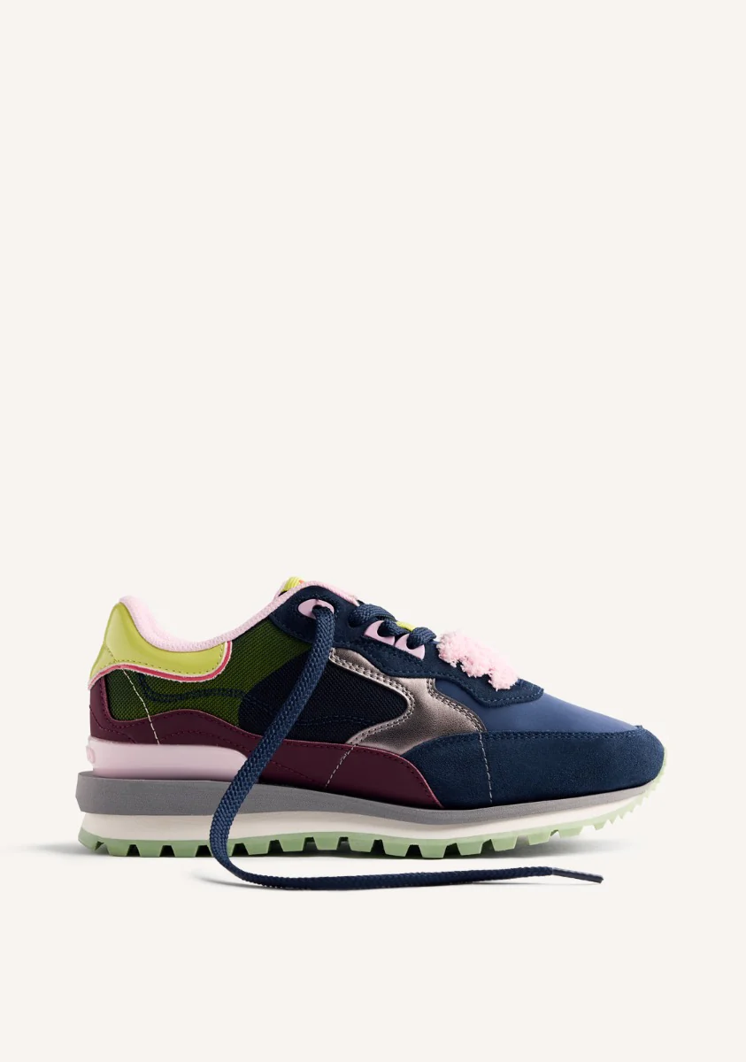 LEATHER AND NYLON SNEAKERS FORADA