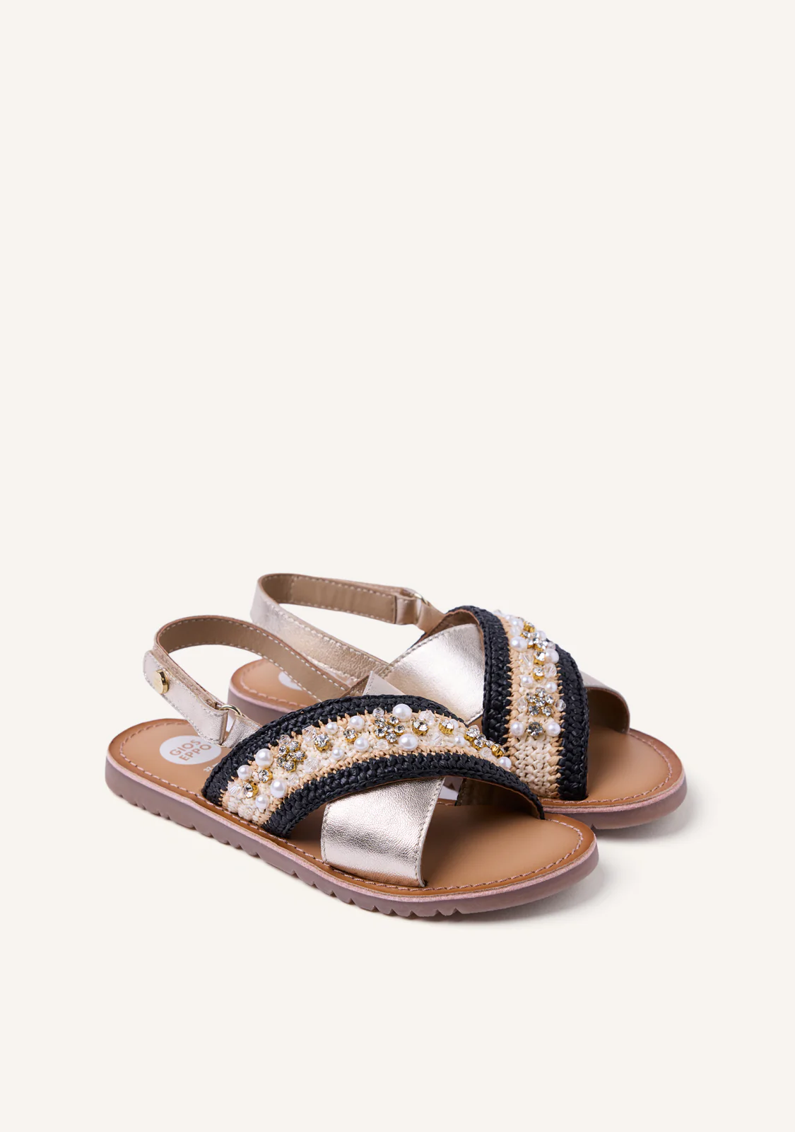 LEATHER AND RAFFIA SANDALS CHARMS BARTO - Image 2