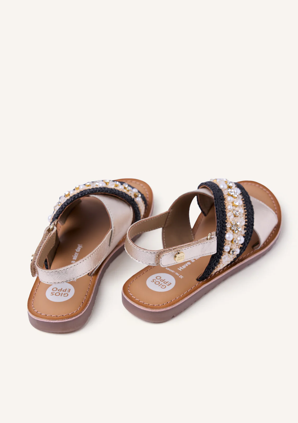 LEATHER AND RAFFIA SANDALS CHARMS BARTO - Image 5