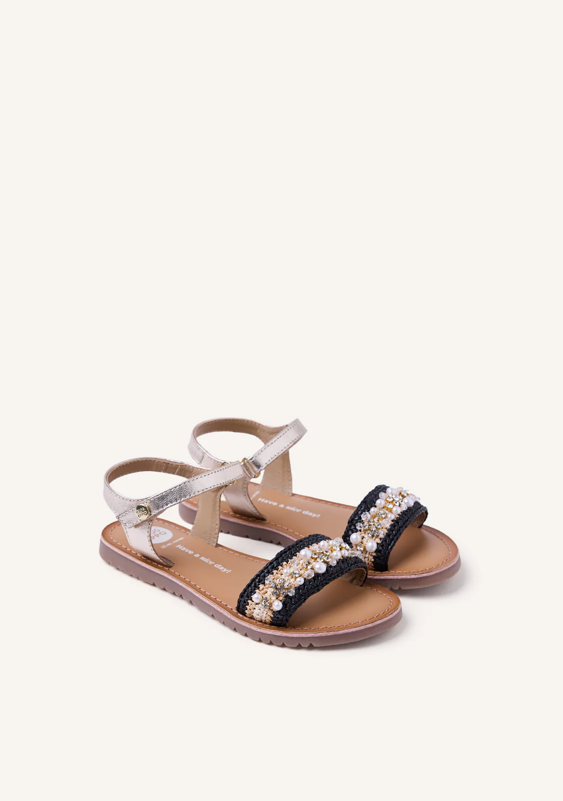 LEATHER AND RAFFIA SANDALS CHARMS SOLWAY - Image 2
