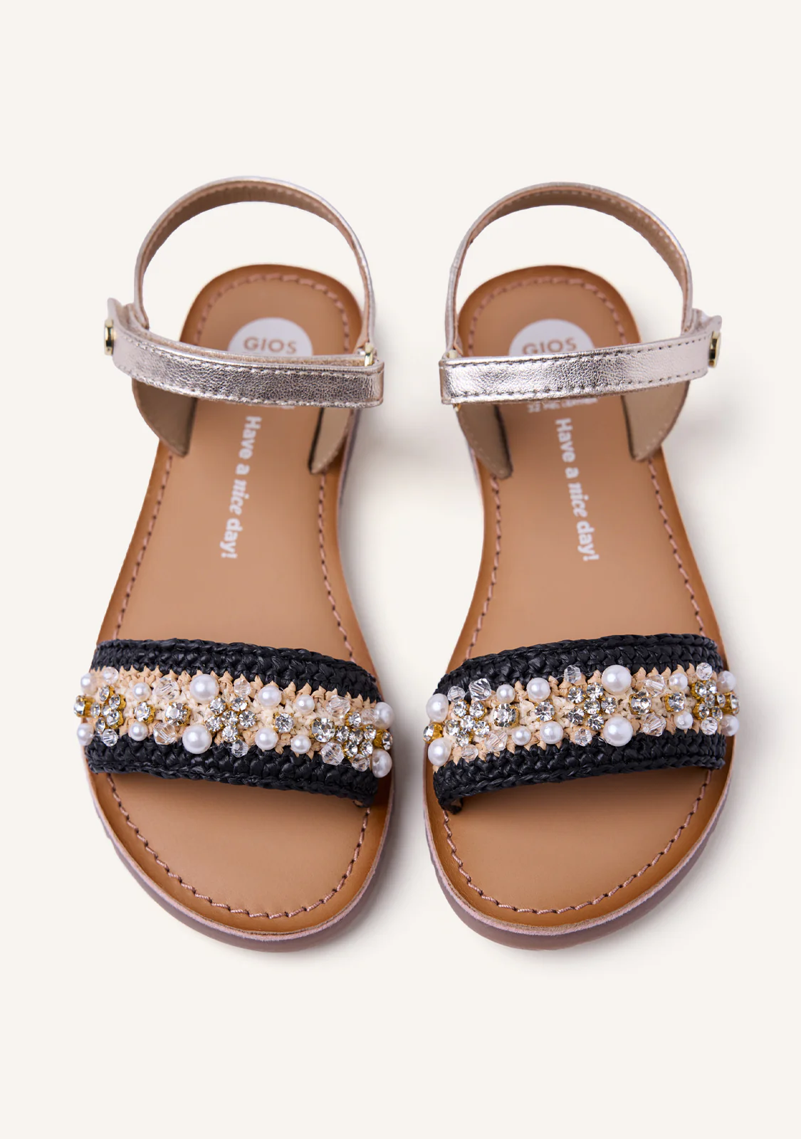 LEATHER AND RAFFIA SANDALS CHARMS SOLWAY - Image 3