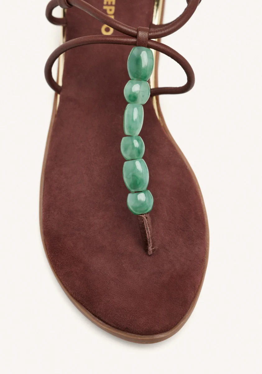 LEATHER BEADED GREEK SANDALS MILLVILLE - Image 3