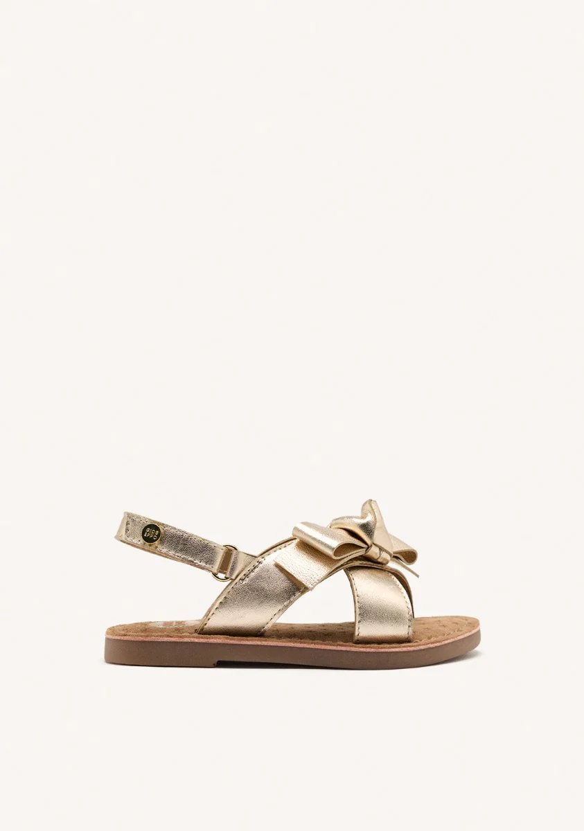 LEATHER BOW SANDALS SWANZEY