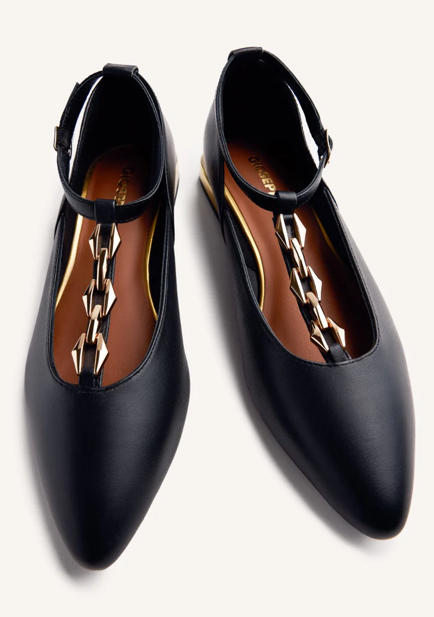 LEATHER CHAIN BALLET FLATS ELSIE - Image 3