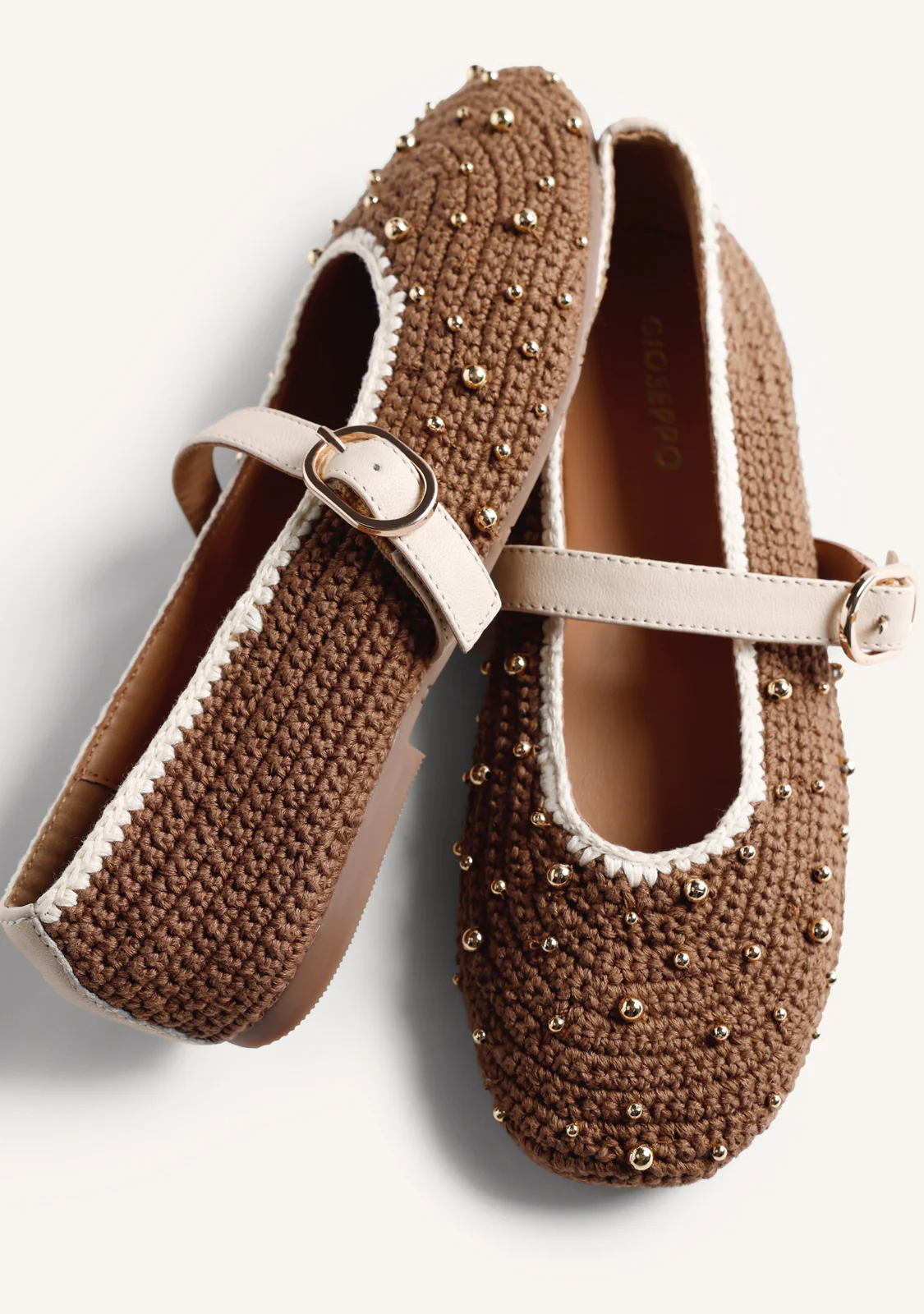 LEATHER, CROCHET AND BEAD BALLET FLATS MANYONI - Image 4