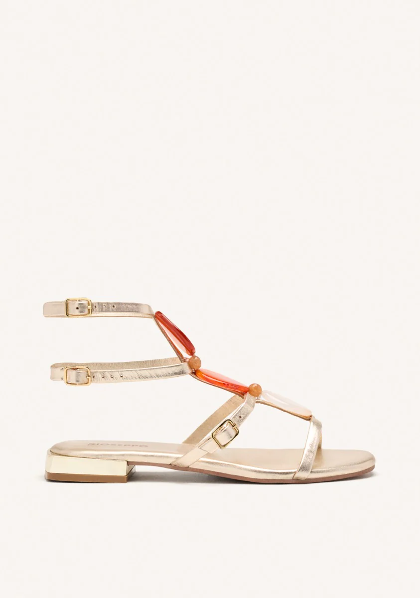 LEATHER FLAT SANDALS NORRIE