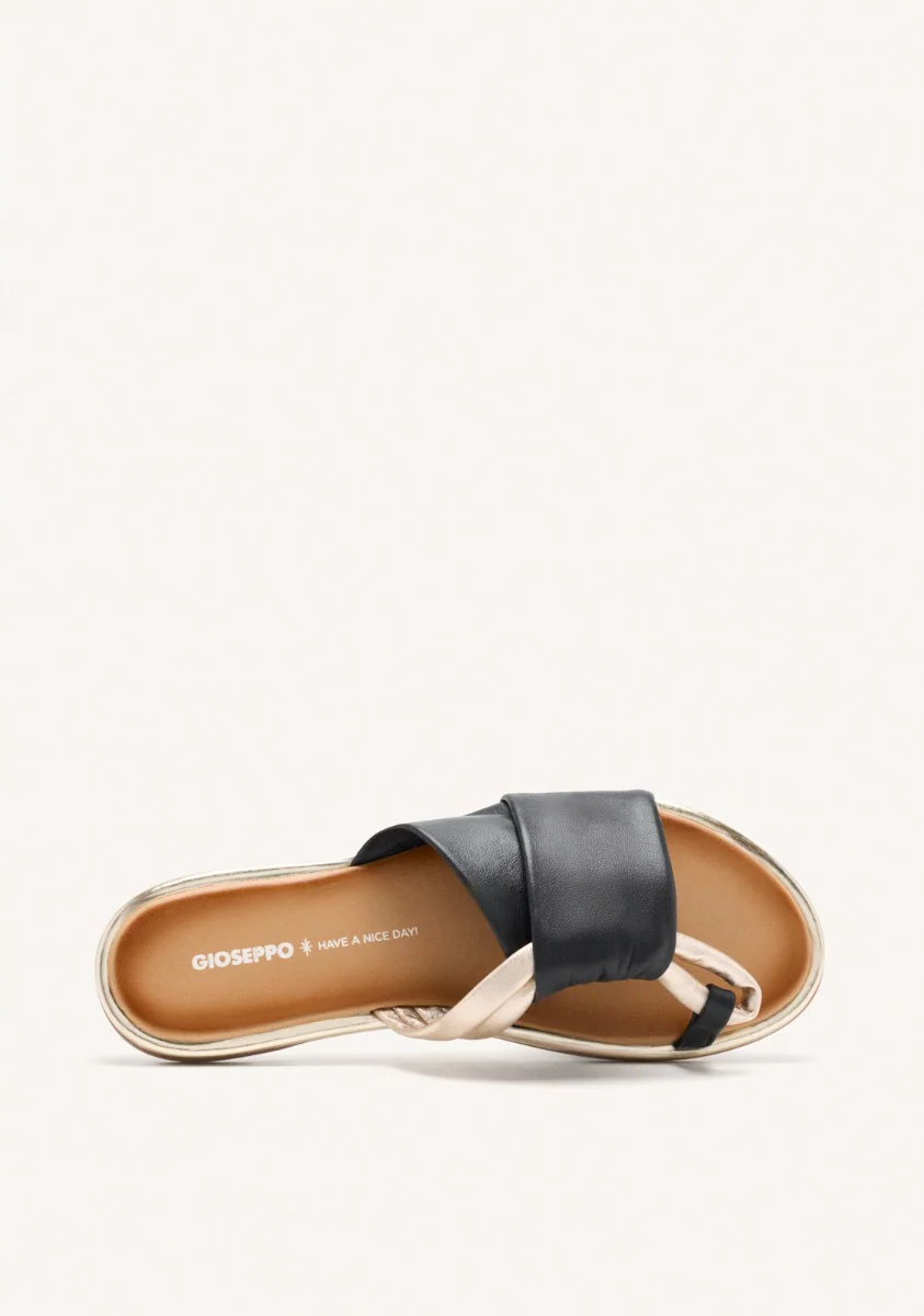 LEATHER FLAT SANDALS WHATELY