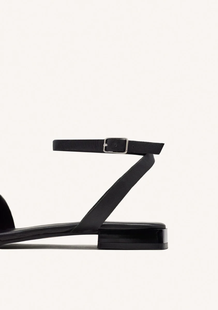 LEATHER FLAT SANDALS WITH RHINESTONES MEEME - Image 3
