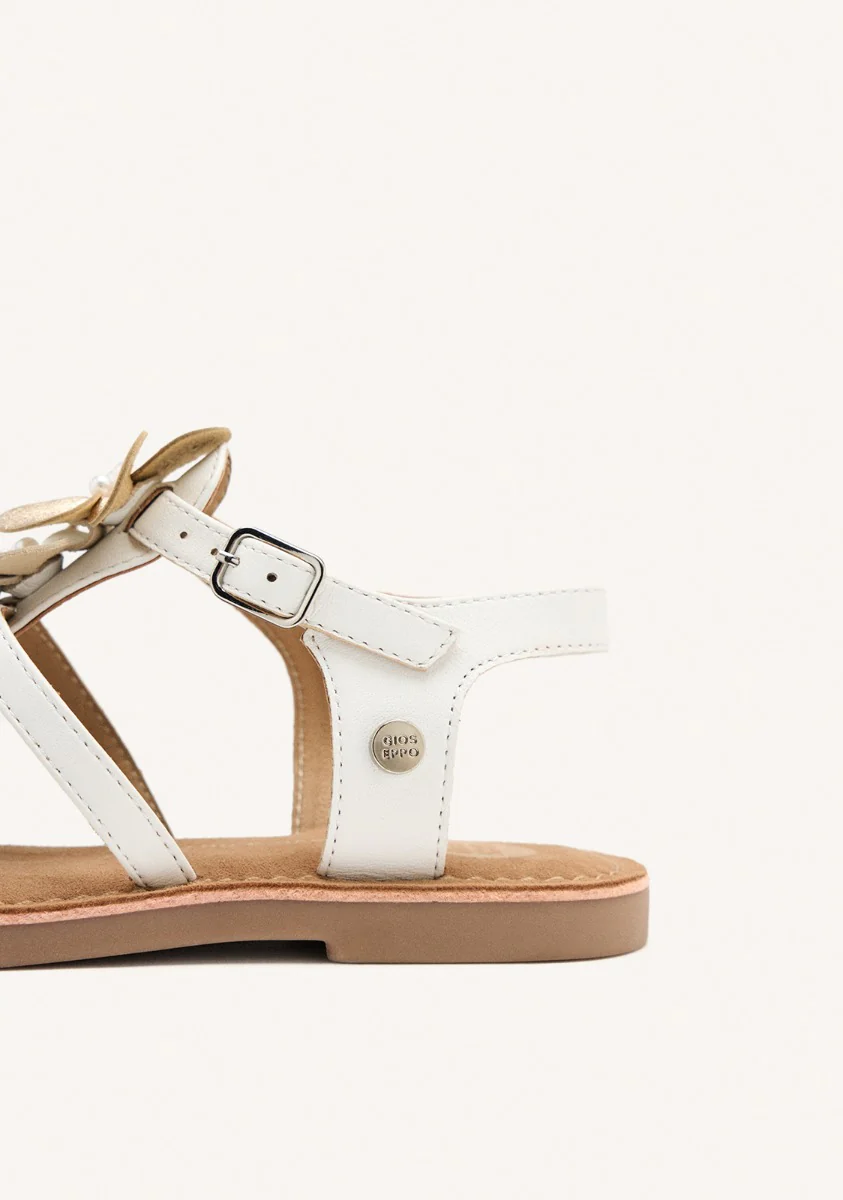 LEATHER FLOWER SANDALS BARNET - Image 3