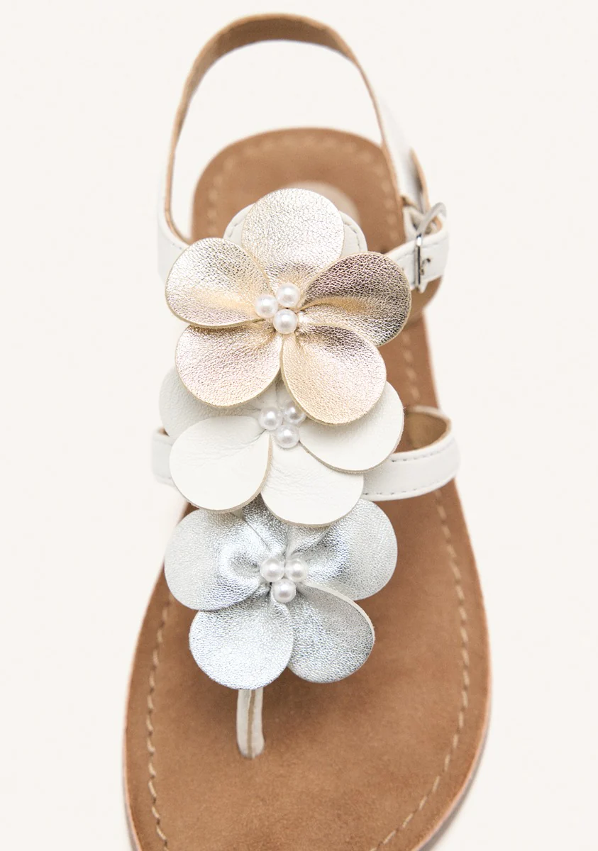 LEATHER FLOWER SANDALS BARNET - Image 4