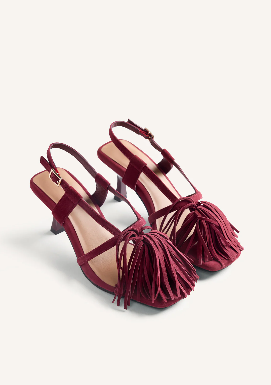 LEATHER FRINGE HEELED SANDALS LUKAC - Image 2