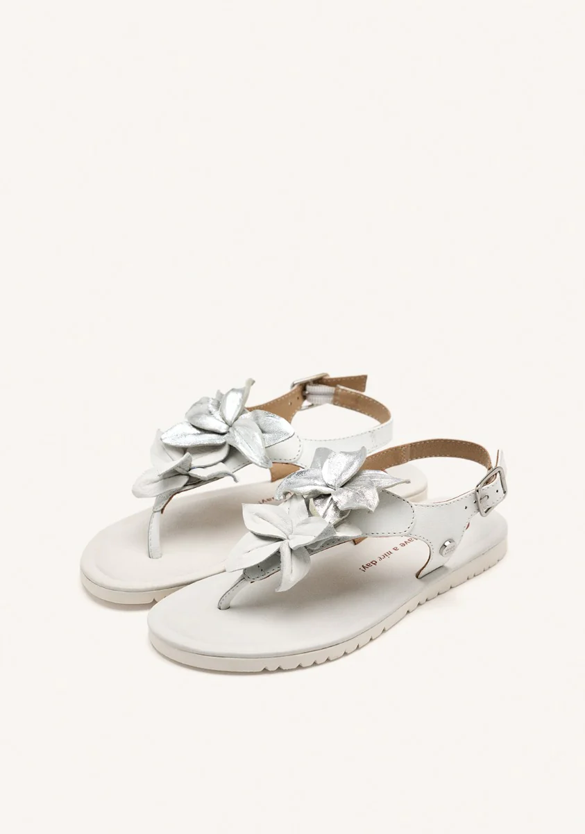 LEATHER GREEK SANDALS FLOWERS LINNEUS - Image 2