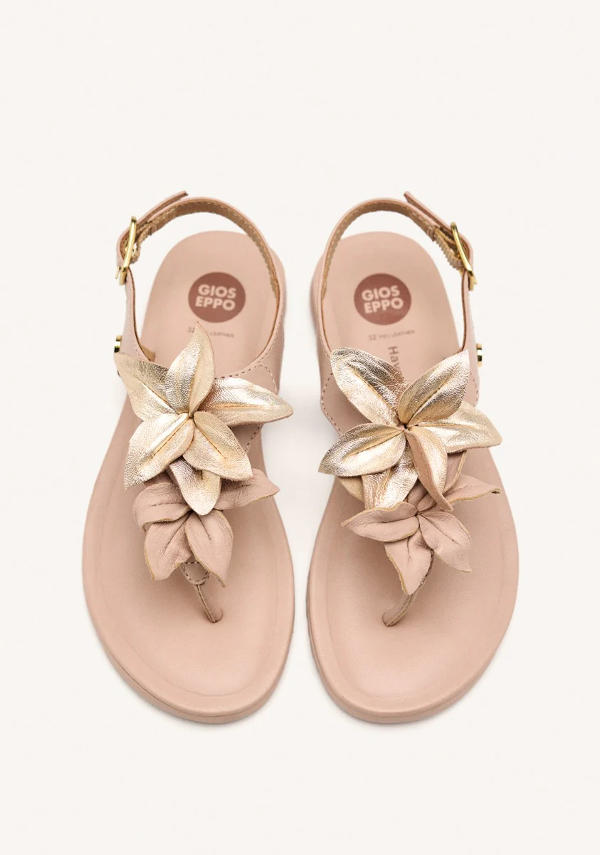 LEATHER GREEK SANDALS FLOWERS LINNEUS - Image 2