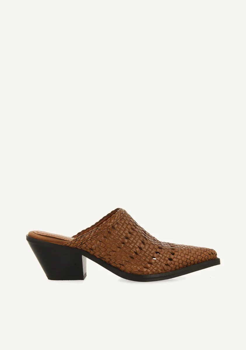 LEATHER HEEL MULES CLOGS BATTONYA