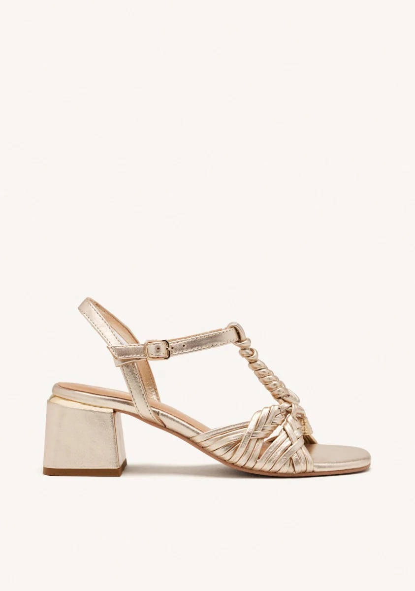 LEATHER HEEL SANDALS BARNARD