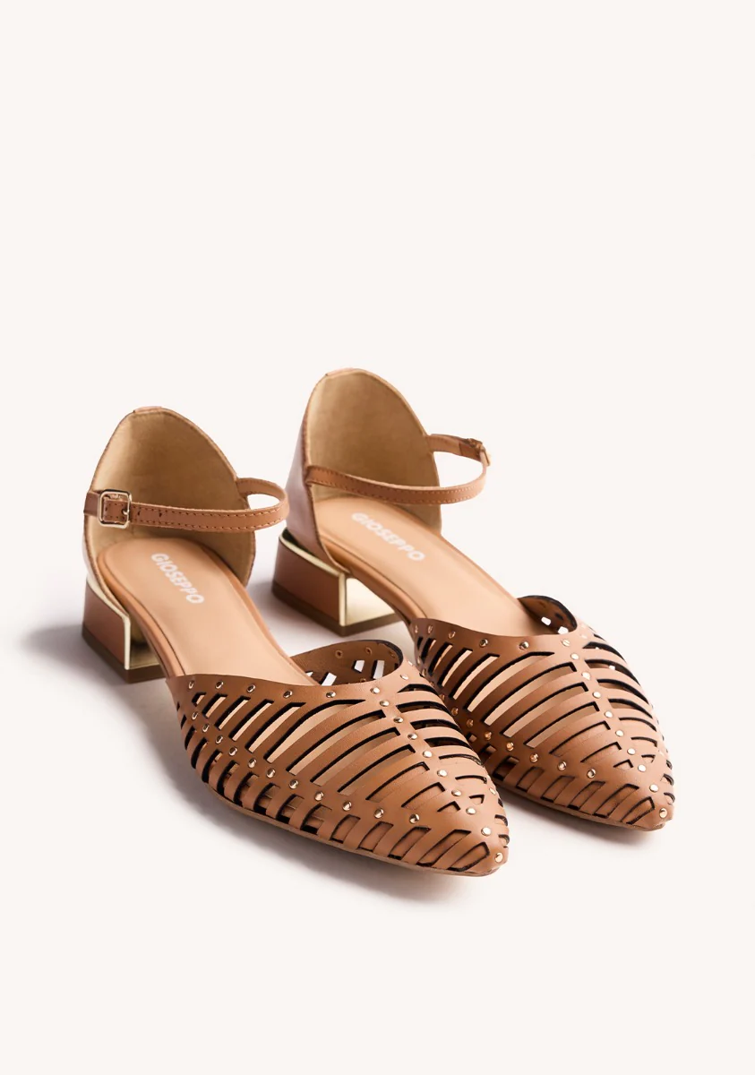 LEATHER HEEL STRAPPY BALLET FLATS FLETCHER - Image 2