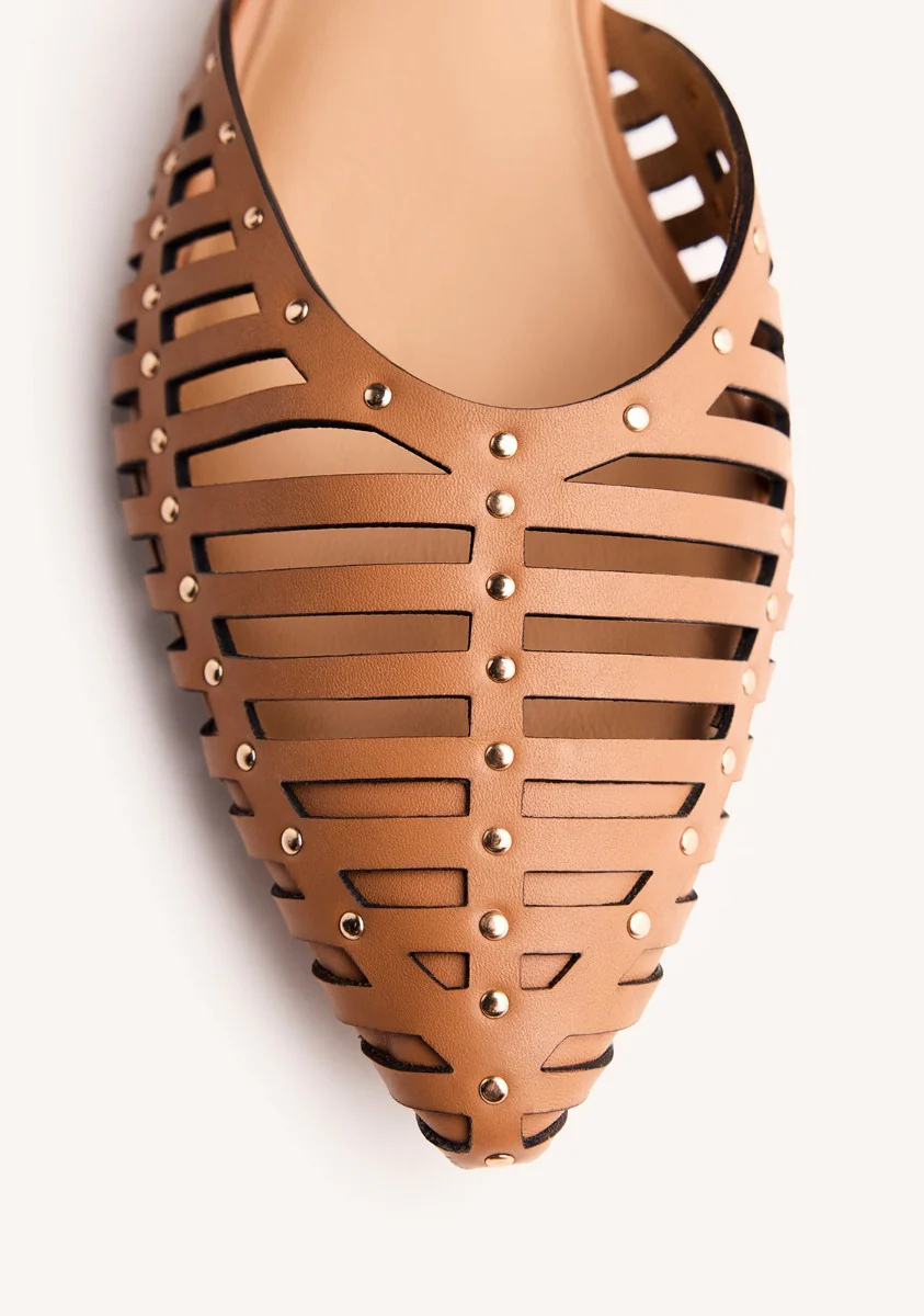 LEATHER HEEL STRAPPY BALLET FLATS FLETCHER - Image 3