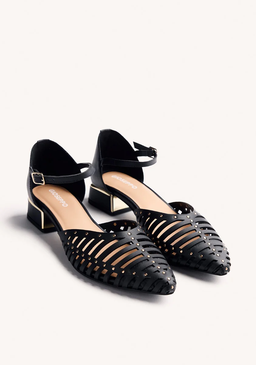 LEATHER HEEL STRAPPY BALLET FLATS FLETCHER - Image 2