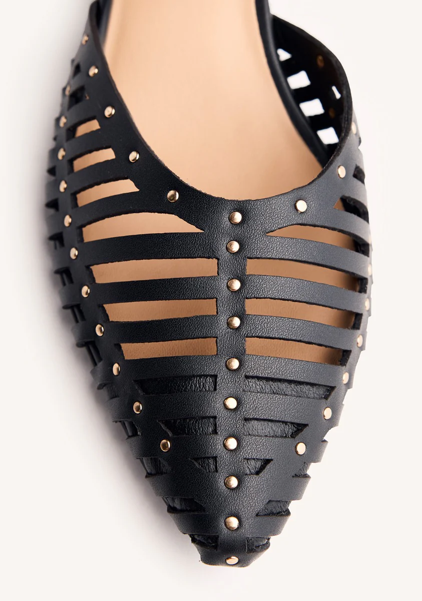 LEATHER HEEL STRAPPY BALLET FLATS FLETCHER - Image 4