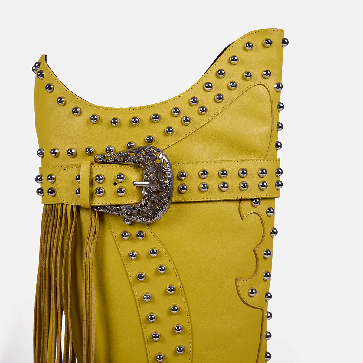 LEATHER HEELED BOOTS STUDS AND FRINGES - DOLLY BY MARÍA ESCOTÉ - Image 3