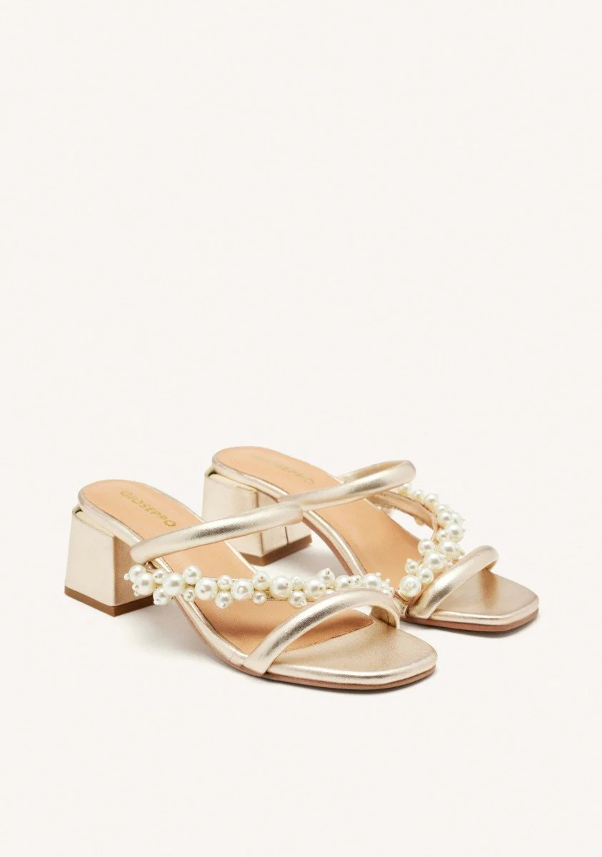 LEATHER PEARL HEEL SANDALS CHILMARK - Image 2