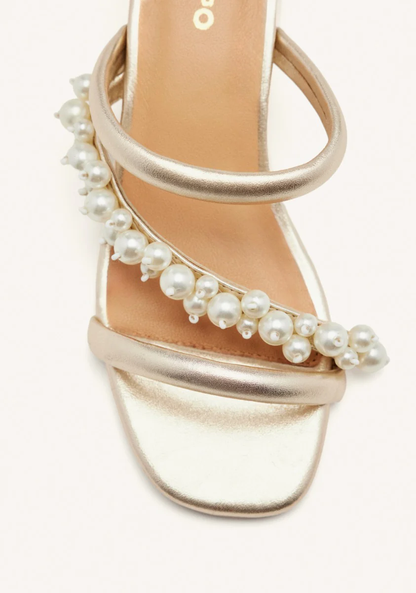 LEATHER PEARL HEEL SANDALS CHILMARK - Image 3