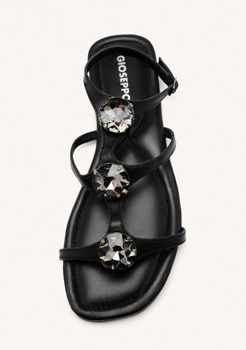 LEATHER RHINESTONE FLAT SANDALS LYNNFIELD - Image 2