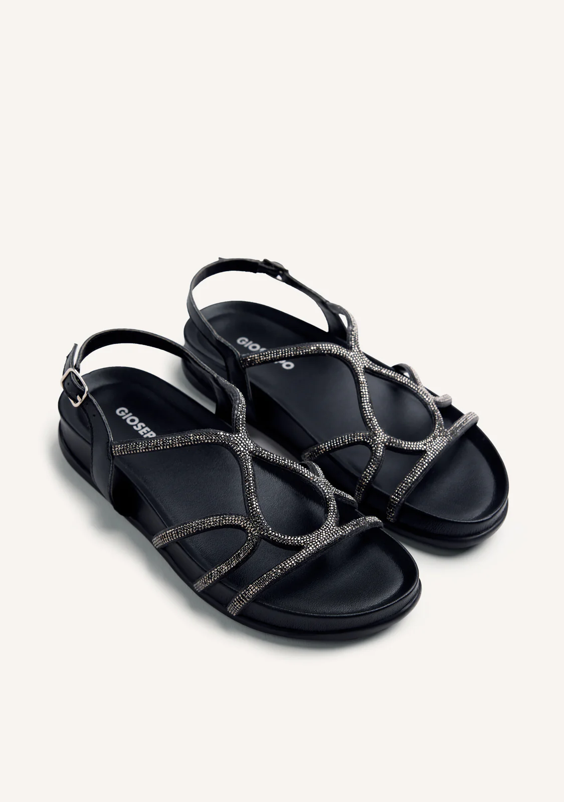 LEATHER RHINESTONE SANDALS EMKOANI - Image 2