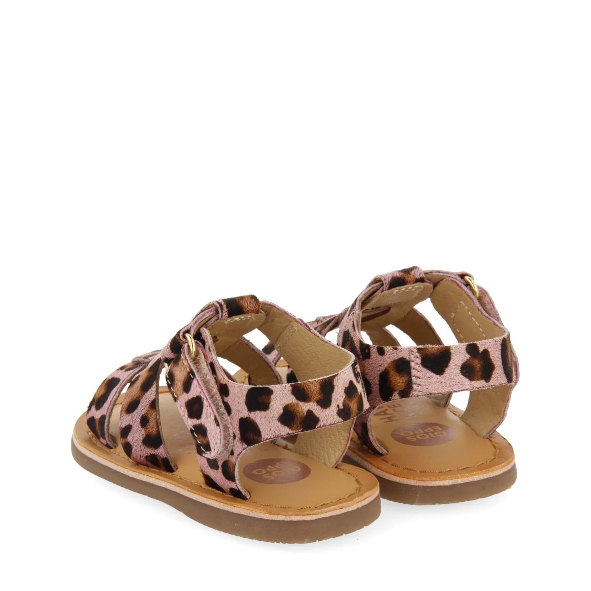 LEATHER ROMAN STYLE SANDALS WITH ANIMAL PRINT FOR BABY GENERAC - Image 3