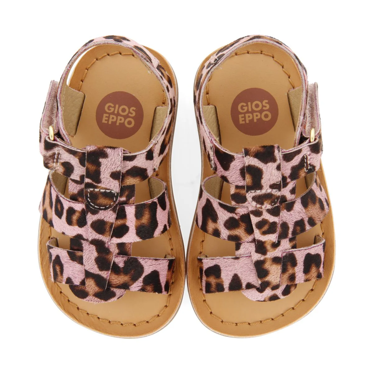 LEATHER ROMAN STYLE SANDALS WITH ANIMAL PRINT FOR BABY GENERAC - Image 4
