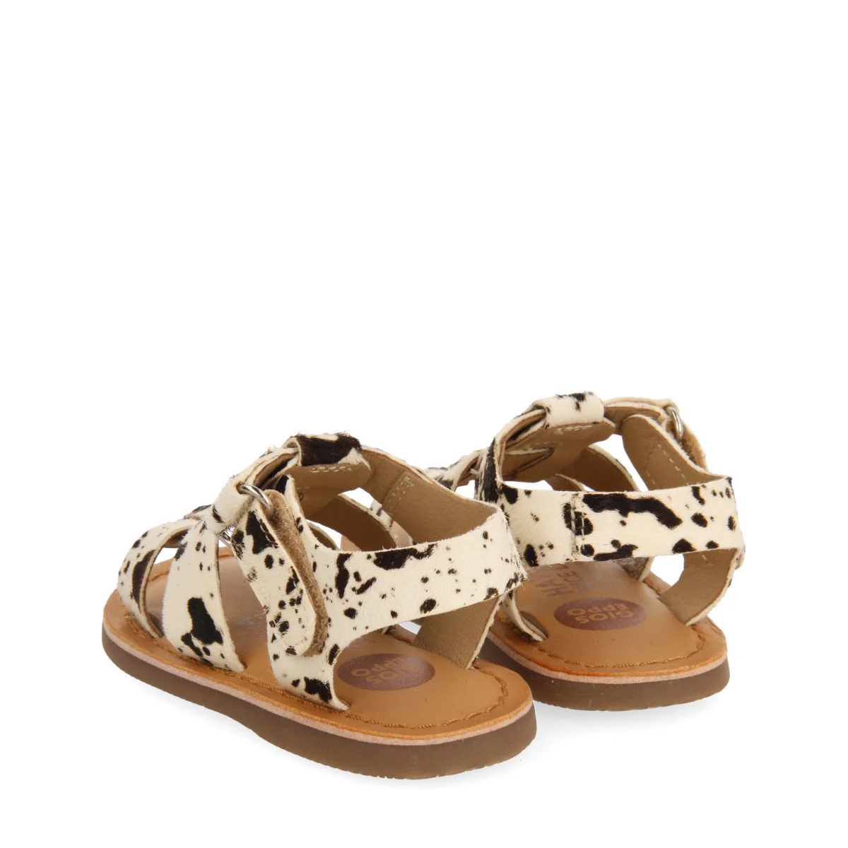 LEATHER ROMAN STYLE SANDALS WITH ANIMAL PRINT FOR BABY GENERAC - Image 3