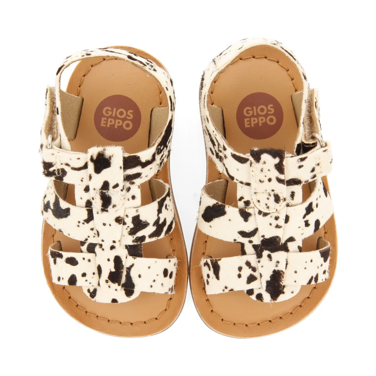 LEATHER ROMAN STYLE SANDALS WITH ANIMAL PRINT FOR BABY GENERAC - Image 4