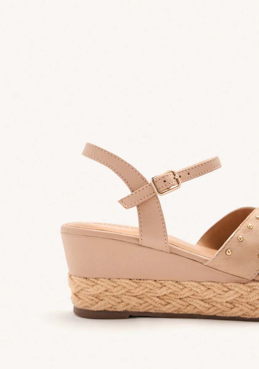 LEATHER SANDALS AND RAFFIA WEDGE GILSUM - Image 3