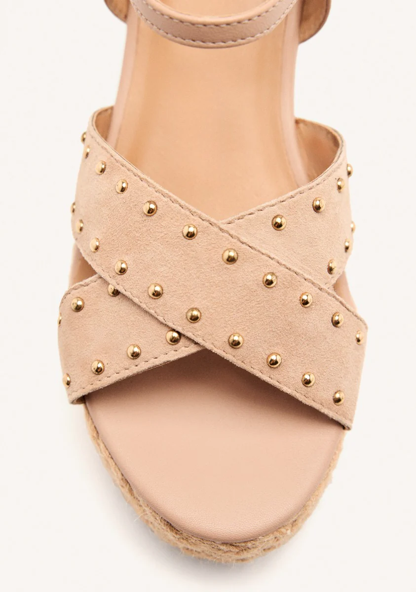 LEATHER SANDALS AND RAFFIA WEDGE GILSUM - Image 4