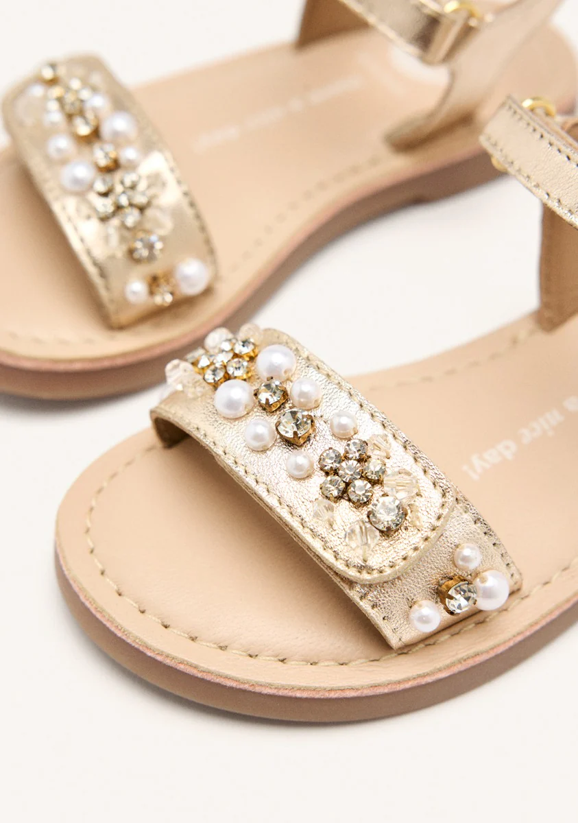 LEATHER SANDALS LEOPARD AND PEARL SKANAWAN - Image 3