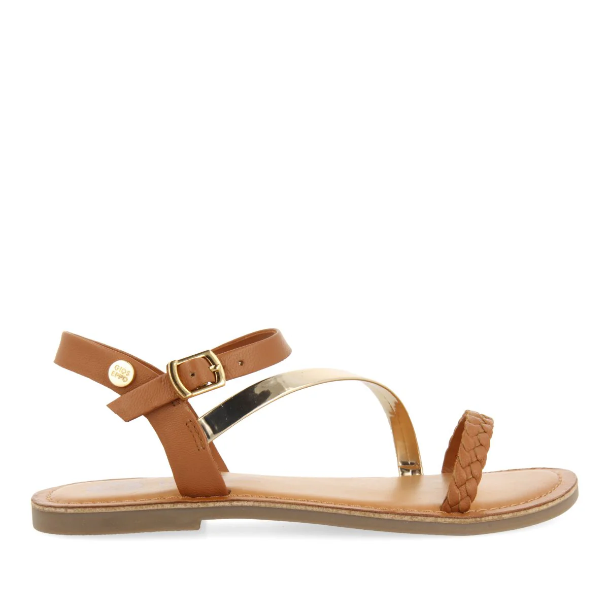 LEATHER SANDALS WITH BRAIDED AND METALLIC DETAILS FOR GIRL AND BOY HELIX