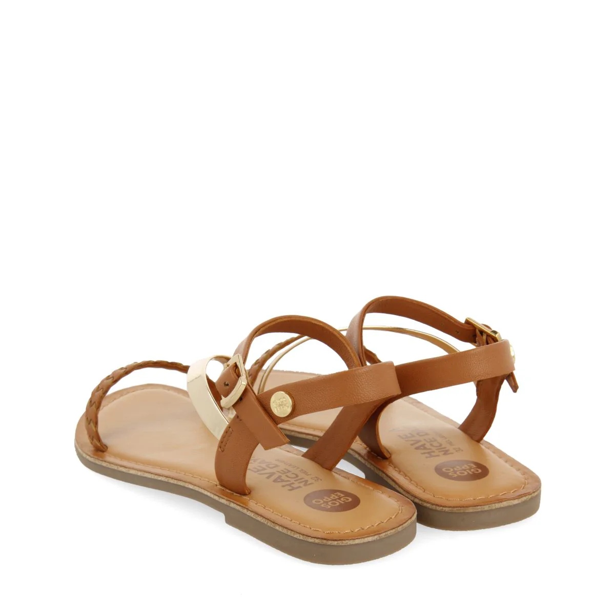 LEATHER SANDALS WITH BRAIDED AND METALLIC DETAILS FOR GIRL AND BOY HELIX - Image 3