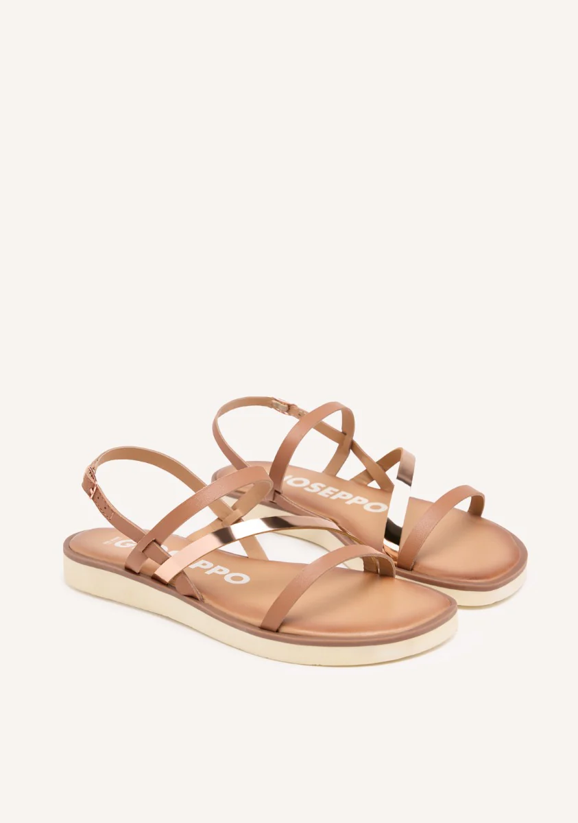 LEATHER SANDALS WITH LEATHER AND METALLIC STRAPS FOR WOMEN CARBIS - Image 2