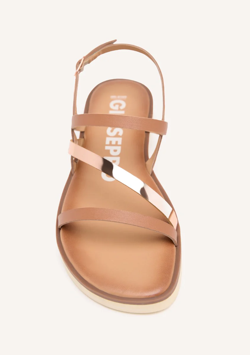 LEATHER SANDALS WITH LEATHER AND METALLIC STRAPS FOR WOMEN CARBIS - Image 5