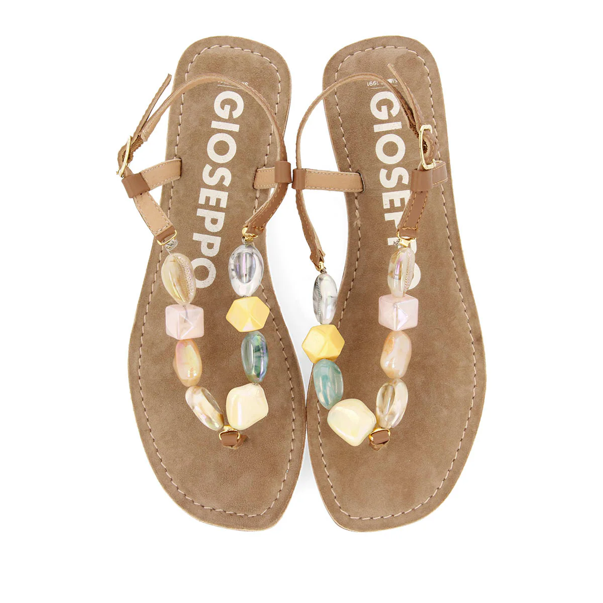 LEATHER SANDALS WITH MULTICOLOR STONES FOR WOMEN KARLOVAC - Image 6