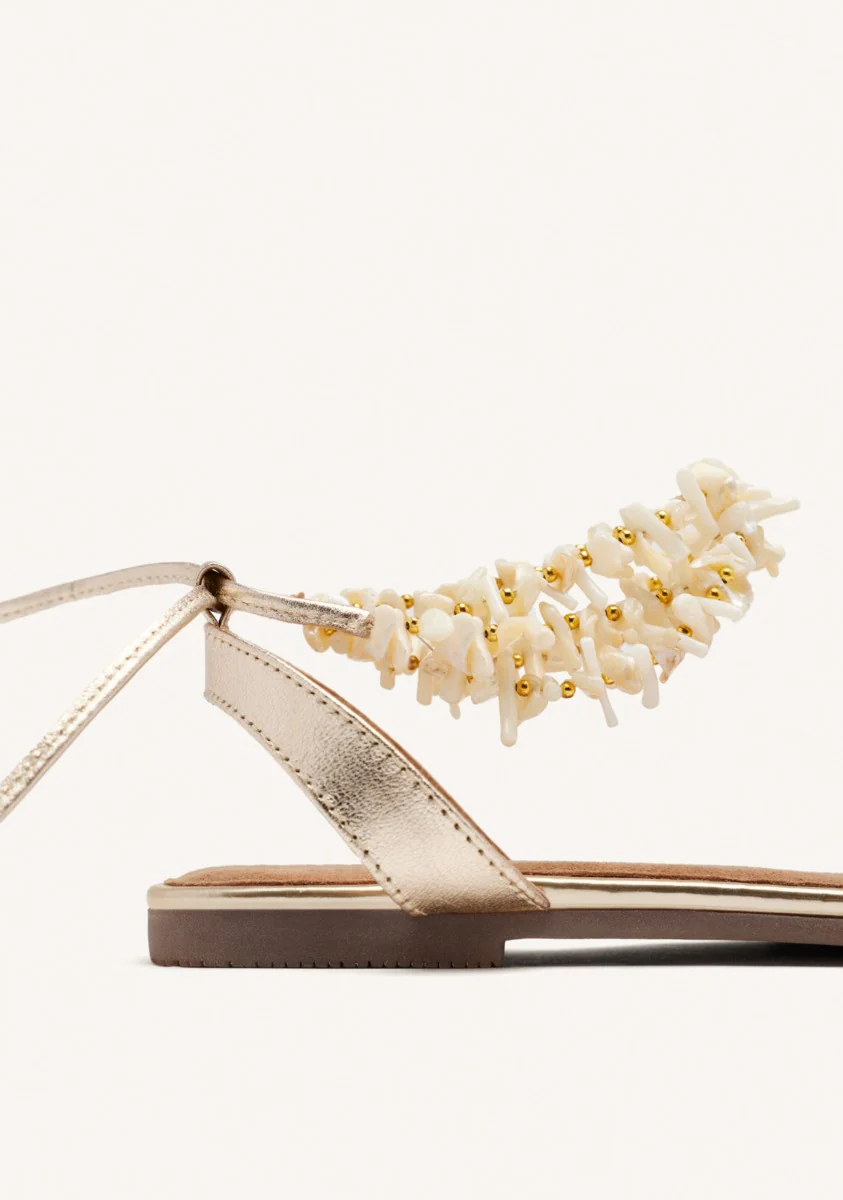 LEATHER SANDALS WITH STUDS AND BEADS PHOEBE - Image 4