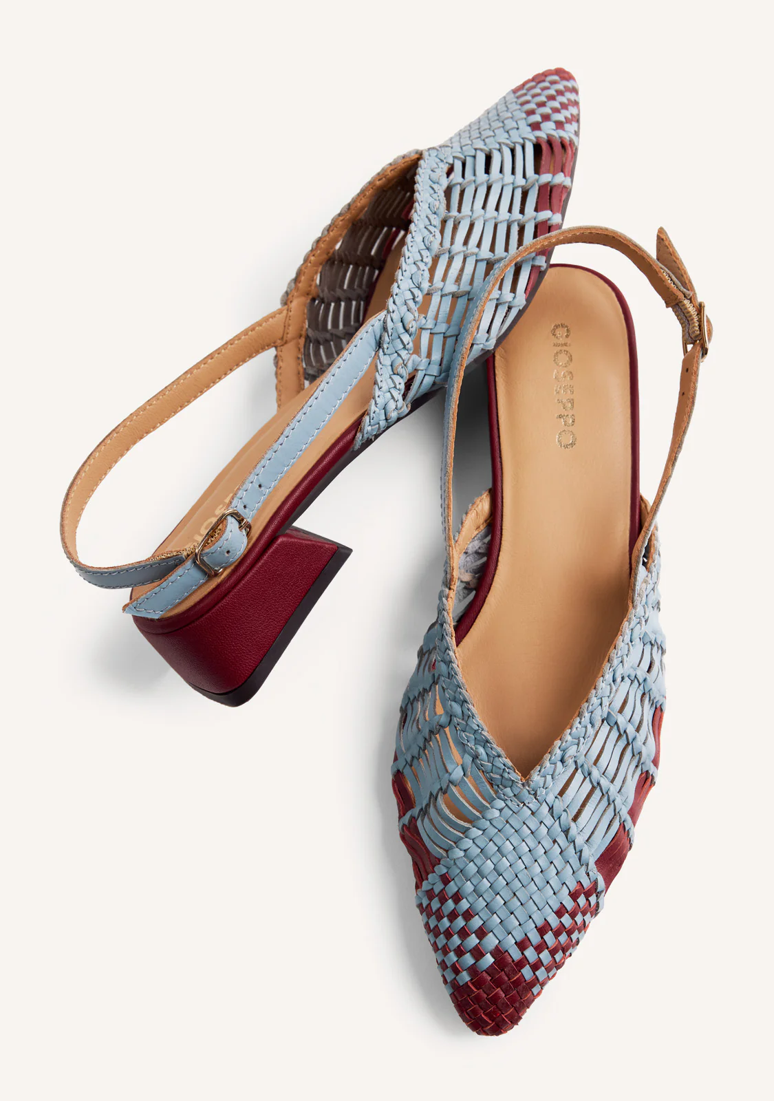 BRAIDED LEATHER SLINGBACK HEELED SHOES KEHANCHA - Image 4
