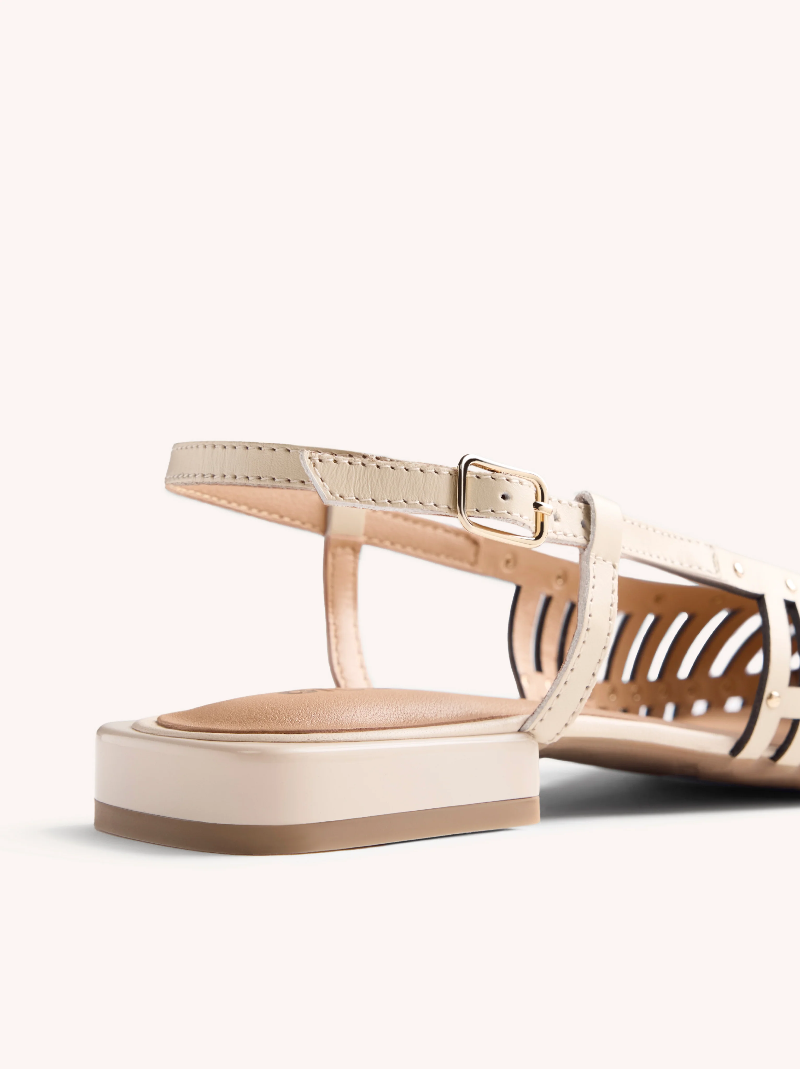STUDDED LEATHER SLINGBACK BALLET FLATS JERICHO - Image 5