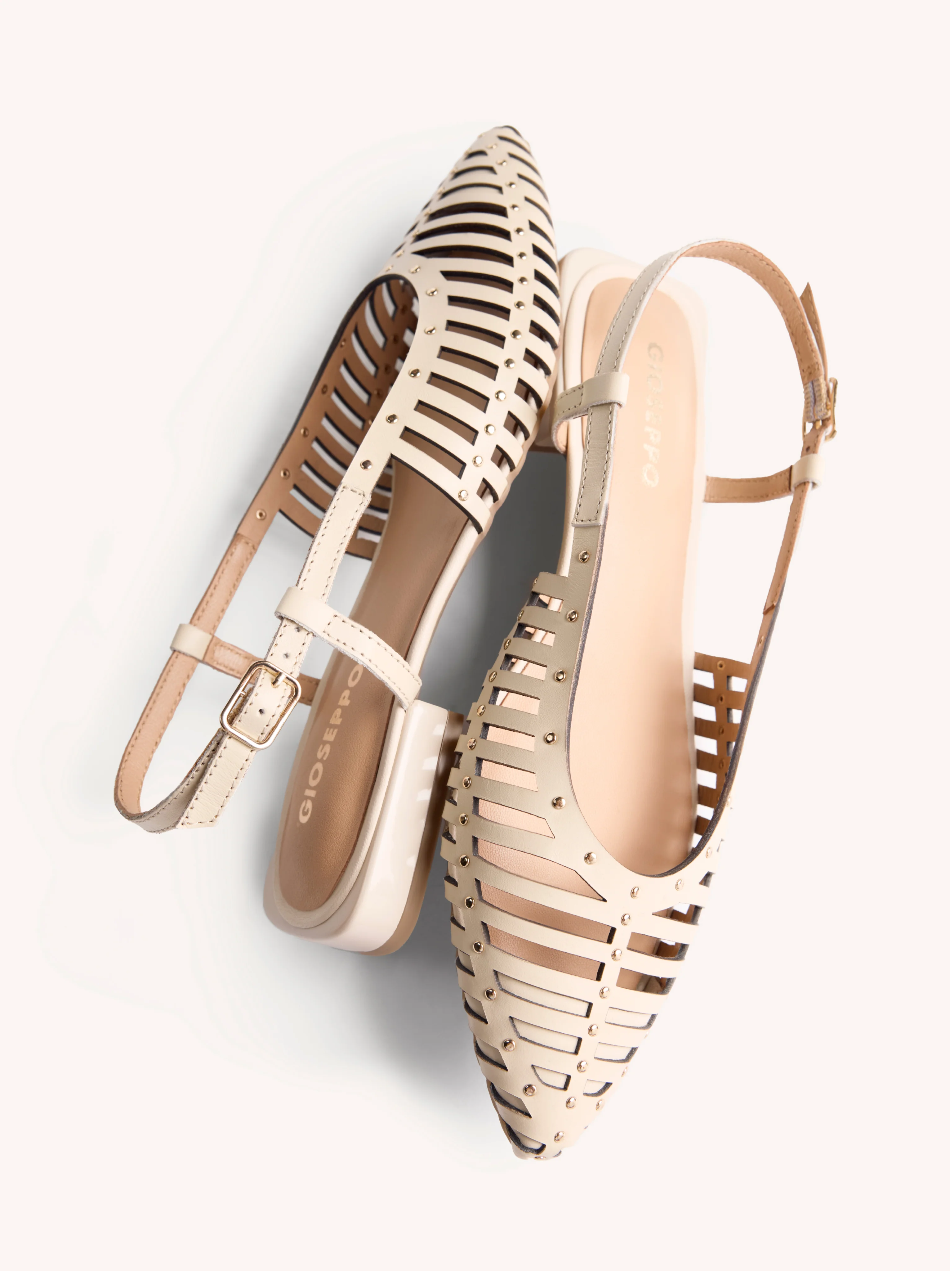 STUDDED LEATHER SLINGBACK BALLET FLATS JERICHO - Image 6
